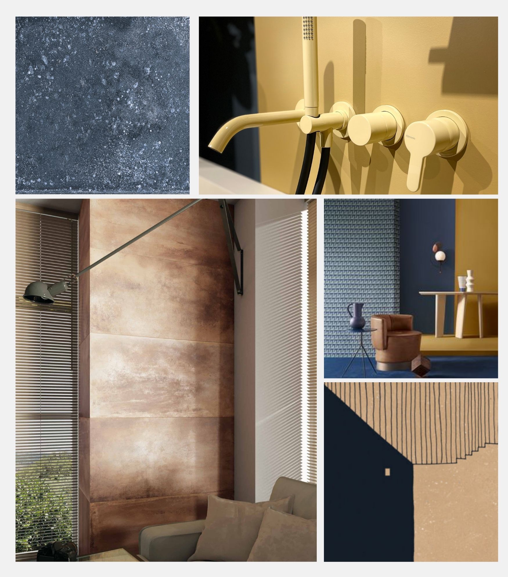 Blu, Giallo e Metal Mocha Mousse